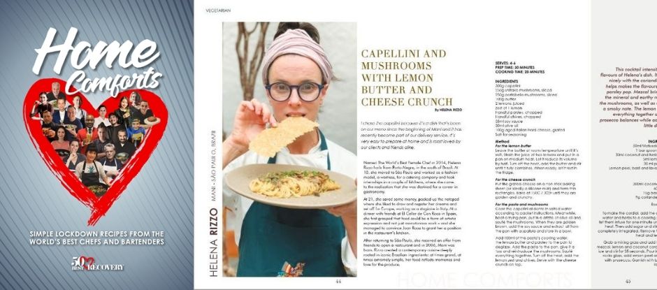 A taste of Home Comforts: Helena Rizzo’s Capellini and Mushrooms with Lemon Butter and Cheese Crunch
