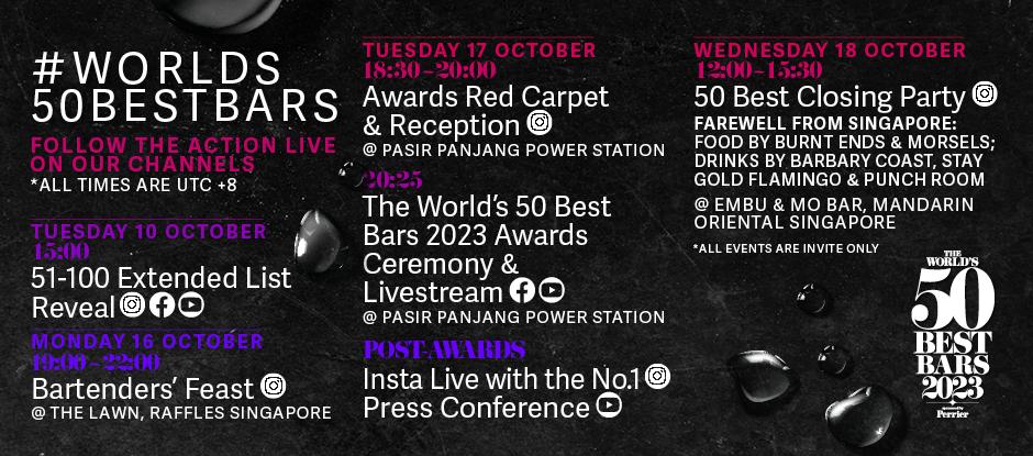 Watch The World’s 50 Best Bars 2023 awards LIVE here on 17th October