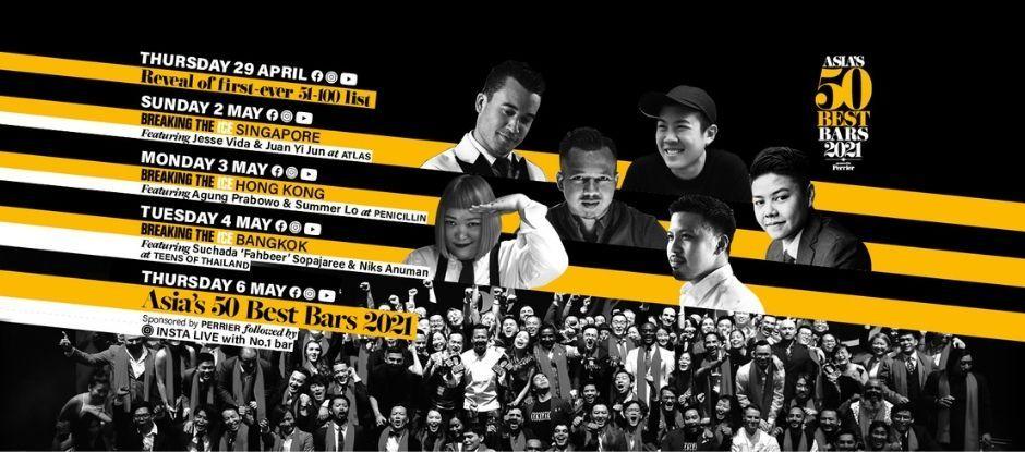 Watch Asia’s 50 Best Bars 2021 virtual announcement HERE on 6th May